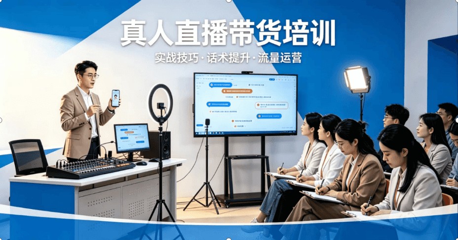 真人直播带货培训 - 专业主播实战课程